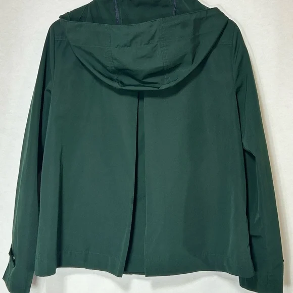 LOFT Dark Green Hooded Jacket with Gold Accents - Picture 6 of 12